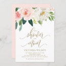Search for pink gold floral baby shower invitations Peony