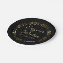 Search for floral wedding plates Black and gold