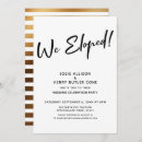 Search for we eloped wedding reception invitations Typography