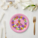 Search for peace sign paper plates Pink
