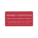 Search for red and white return address labels Merry christmas