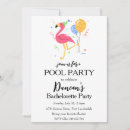 Search for flamingo hens party invitations Pool