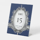 Search for navy blue silver wedding table cards Modern