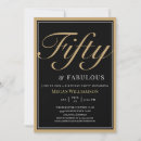 Search for 50 and fabulous invitations Gold