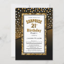 Search for surprise 21st birthday invitations Black