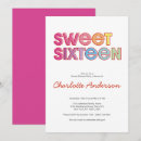 Search for colourful sweet 16 invitations Chic