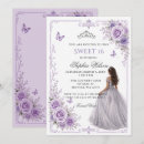 Search for purple floral invitations Glitter