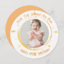 Search for orange 1st birthday invitations Sun