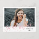 Search for sweet 16 save the date postcards Black
