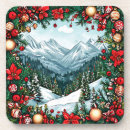 Search for winter snow scene coasters Festive
