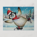 Search for penguin ice skating postcards Merry christmas