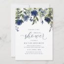 Search for dark blue bridal shower invitations Watercolor