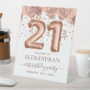 Search for 21st birthday party signs Rose gold