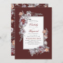 Search for burgundy watercolor floral wedding invitations Autumn