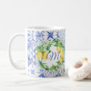 Search for blue and white wreath mugs For her