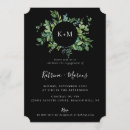 Search for greenery engagement party invitations Black