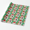 Search for english bulldog christmas wrapping paper Green