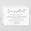 Search for love is patient invitations Change of plans