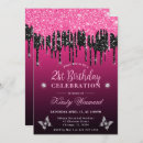 Search for hot pink 21st birthday invitations Modern