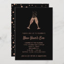 Search for faux rose gold confetti invitations Black