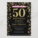 Search for pink and black 50th birthday invitations Adult