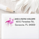 Search for pink flamingos return address labels Whimsical