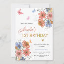 Search for spring 1st birthday invitations Butterfly