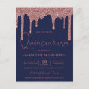 Search for navy quinceanera invitations Rose gold