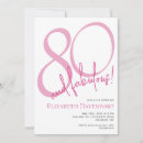 Search for fun 80th birthday invitations Minimal typography simple