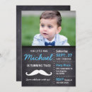 Search for moustache birthday invitations Blue