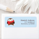 Search for winter bird return address labels Cute