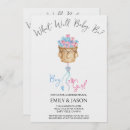 Search for feet gender reveal invitations Watercolor