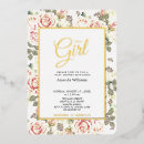 Search for elegant pink rose baby shower invitations Minimalist