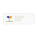 Search for orange daisy return address labels Green