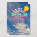 Search for rainbow 1st birthday invitations Magical