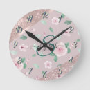 Search for flower monogram clocks Girly