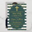 Search for boy first communion invitations Gold cross