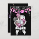 Search for black and silver party invitations Glitter