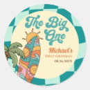 Search for the big one stickers Retro groovy