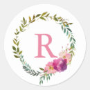 Search for wreath initial stickers Flowers