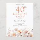 Search for summer 40th birthday invitations Botanical