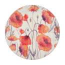 Search for red poppies chopping boards Watercolor