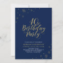 Search for blue and gold 40th birthday invitations Modern