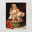 Search for girl with dog postcards Vintage