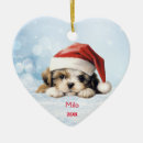 Search for shih tzu puppy christmas tree decorations White