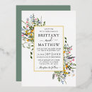 Search for vintage wildflower wedding invitations Sage green