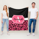 Search for pink leopard print blankets Girly