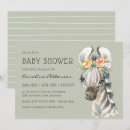 Search for zebra baby shower invitations Watercolor