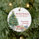 Search for family of 3 christmas tree decorations Our first christmas