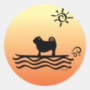 Search for surfing dog stickers Beach
